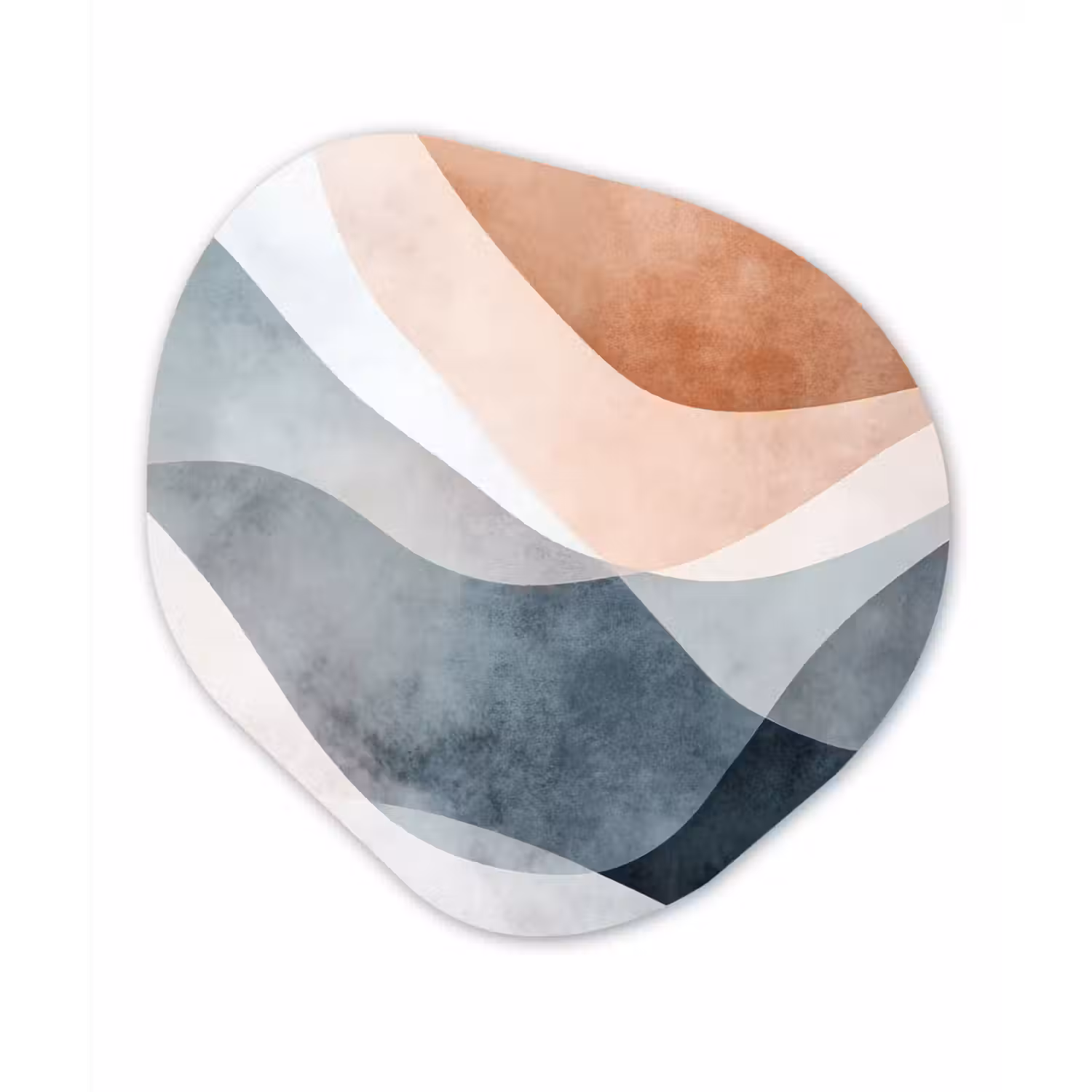 Abstract - Golven - Blauw Wandcirkel Organisch Plexiglas middel -3d