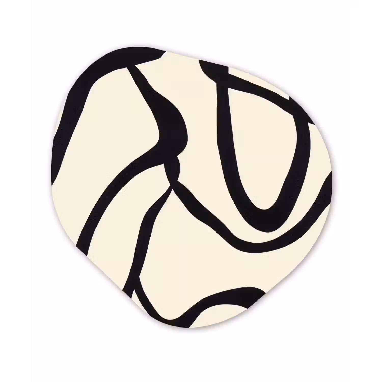 Abstract - Lijnen - Modern - Beige Wandcirkel Organisch Plexiglas middel -3d