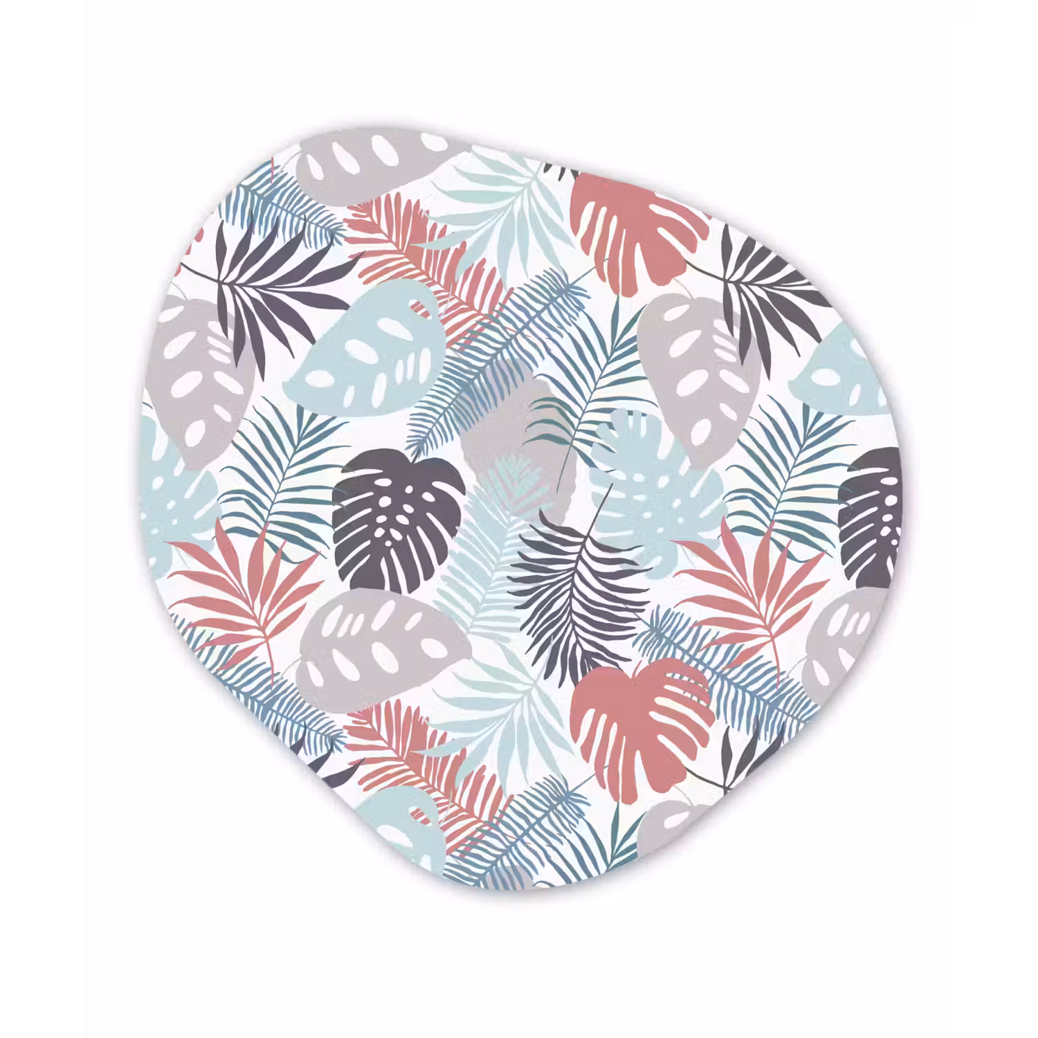 Bladeren - Jungle - Pastel - Tropisch Wandcirkel Organisch Plexiglas middel -3d