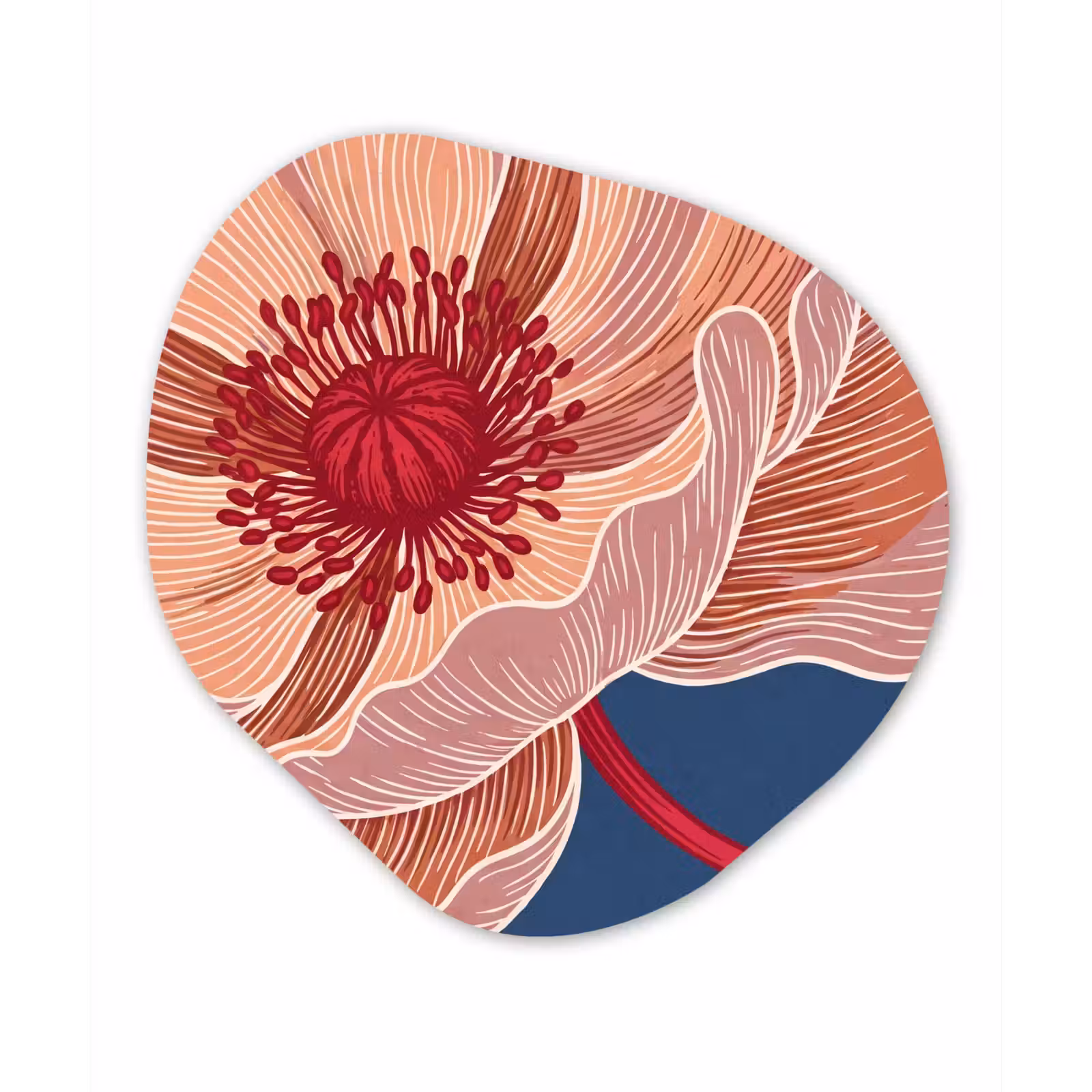 Organisch schilderij glas - Bloemen - Modern - Abstract - Bloemen - Modern - Abstract Wandcirkel Organisch Plexiglas middel