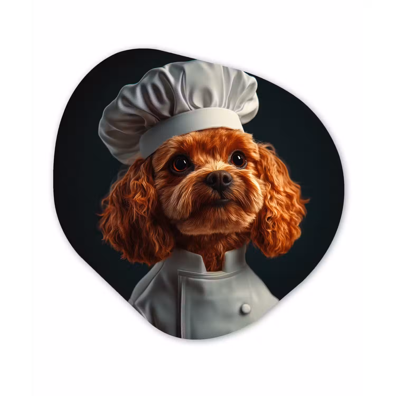 Bruin - Kok - Hondje Wandcirkel Organisch Plexiglas middel -3d
