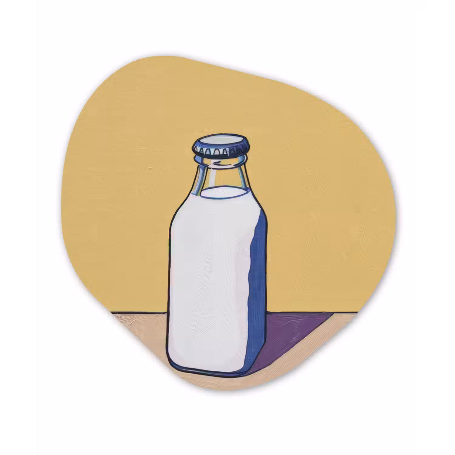 Glazen - Fles - Illustratie - Melk Wandcirkel Organisch Plexiglas middel -3d