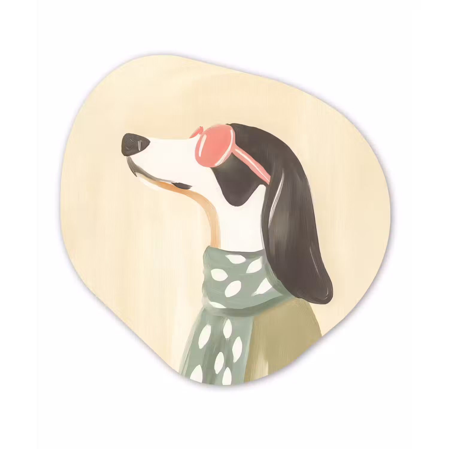 Hond - Zonnebril - Sjaal Wandcirkel Organisch Plexiglas middel -3d