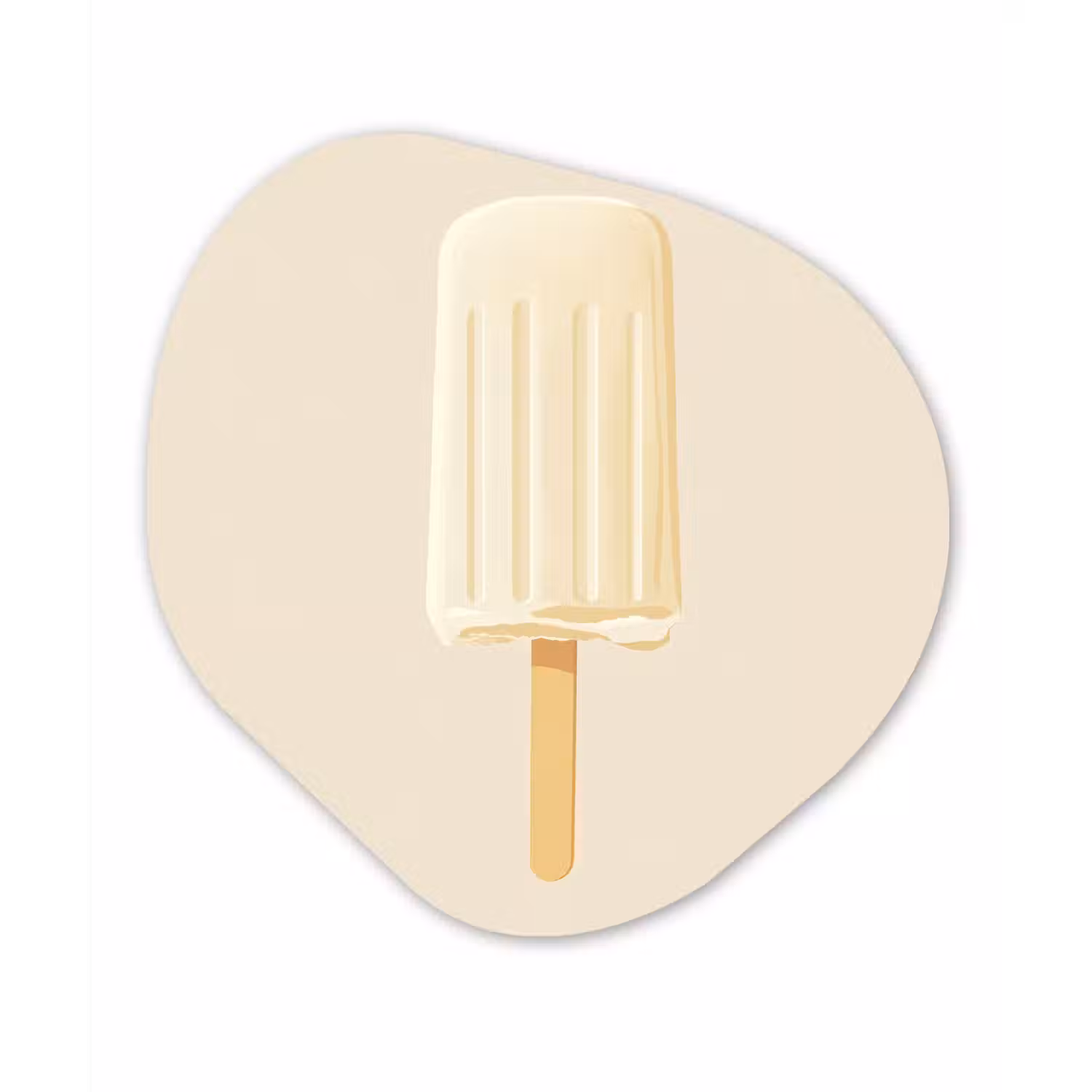 Minimalistisch - Waterijsje - Stokje - Beige Wandcirkel Organisch Plexiglas middel -3d