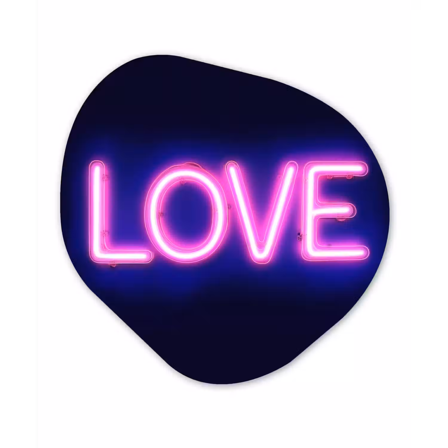 Neon - Love - Valentijn Wandcirkel Organisch Plexiglas middel -3d