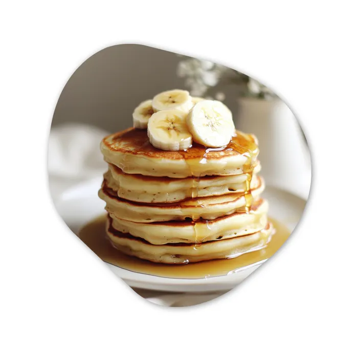 Pannenkoeken - Banaan - Siroop - Wit - Beige Wandcirkel Organisch Plexiglas middel -3d