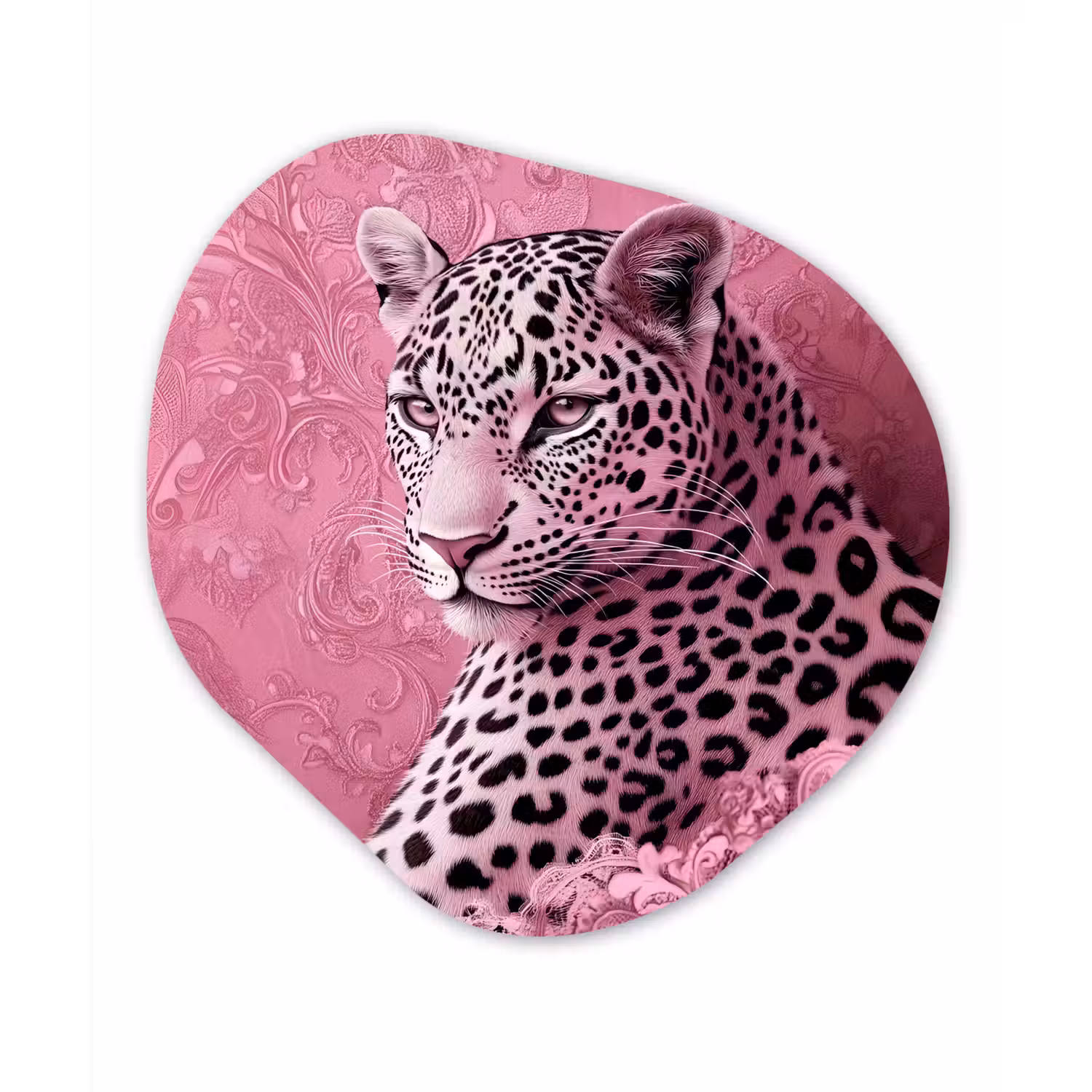 Panter - Luxe - Roze Wandcirkel Organisch Plexiglas middel -3d