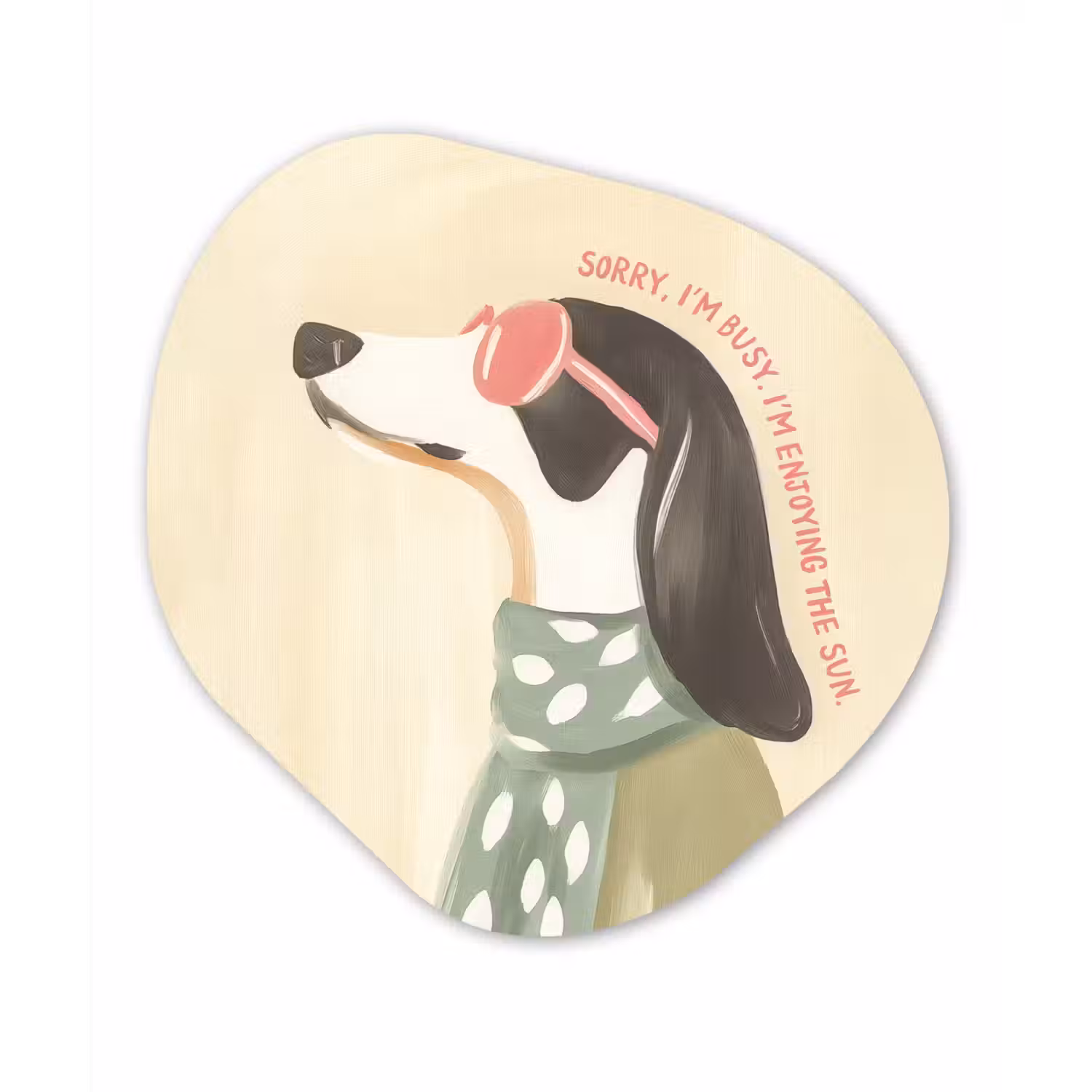 Quote - Hond - Zonnebril Wandcirkel Organisch Plexiglas middel -3d