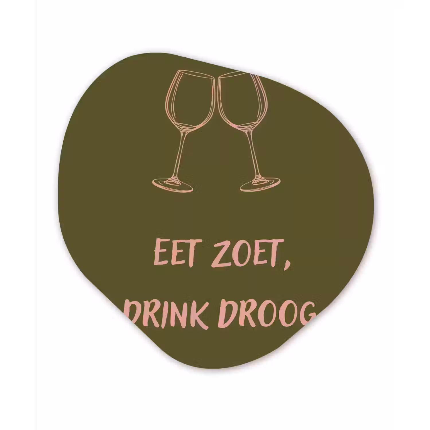 Roze - Groen - Wijn - Quote Wandcirkel Organisch Plexiglas middel -3d