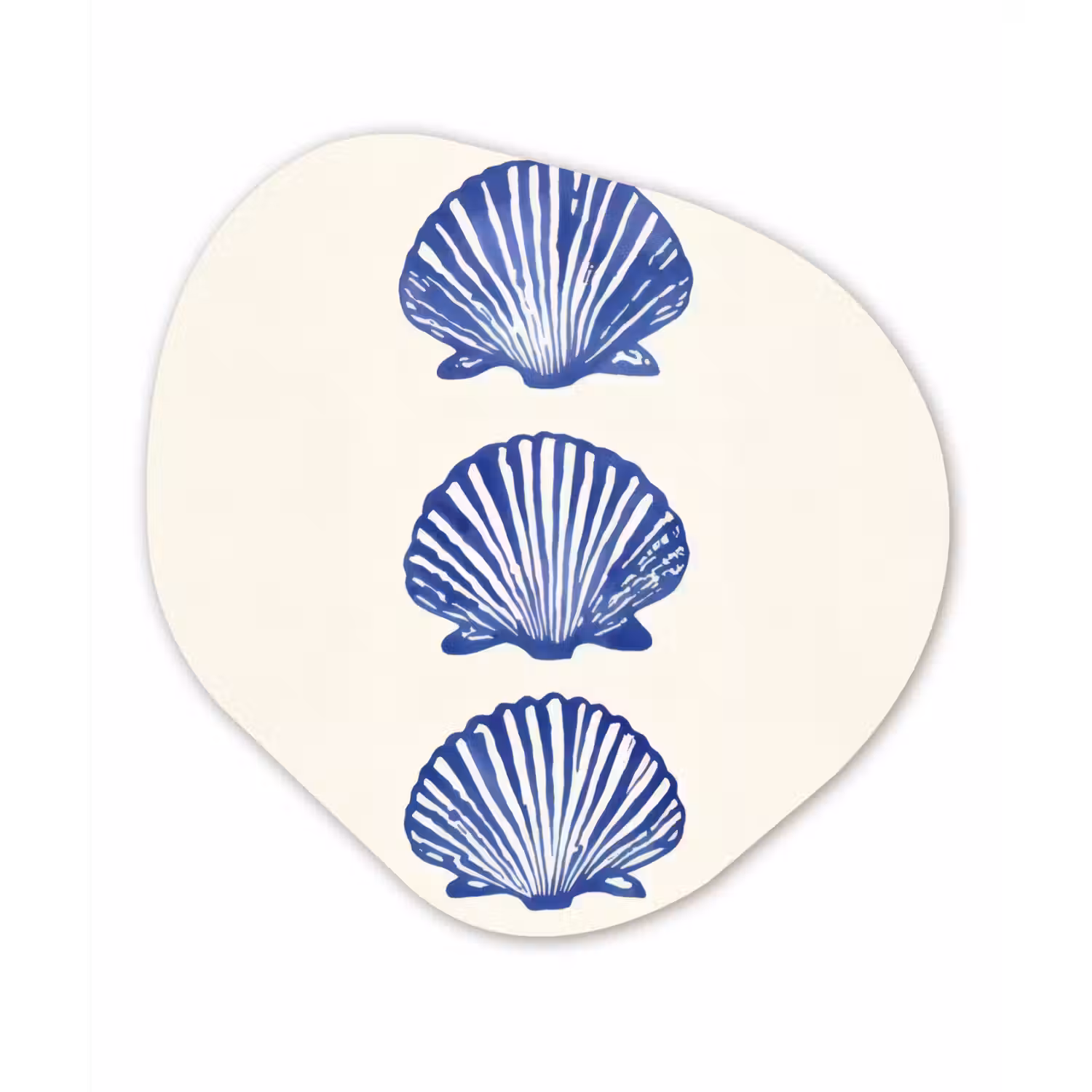Schelpen - Blauw - Patroon Wandcirkel Organisch Plexiglas middel -3d