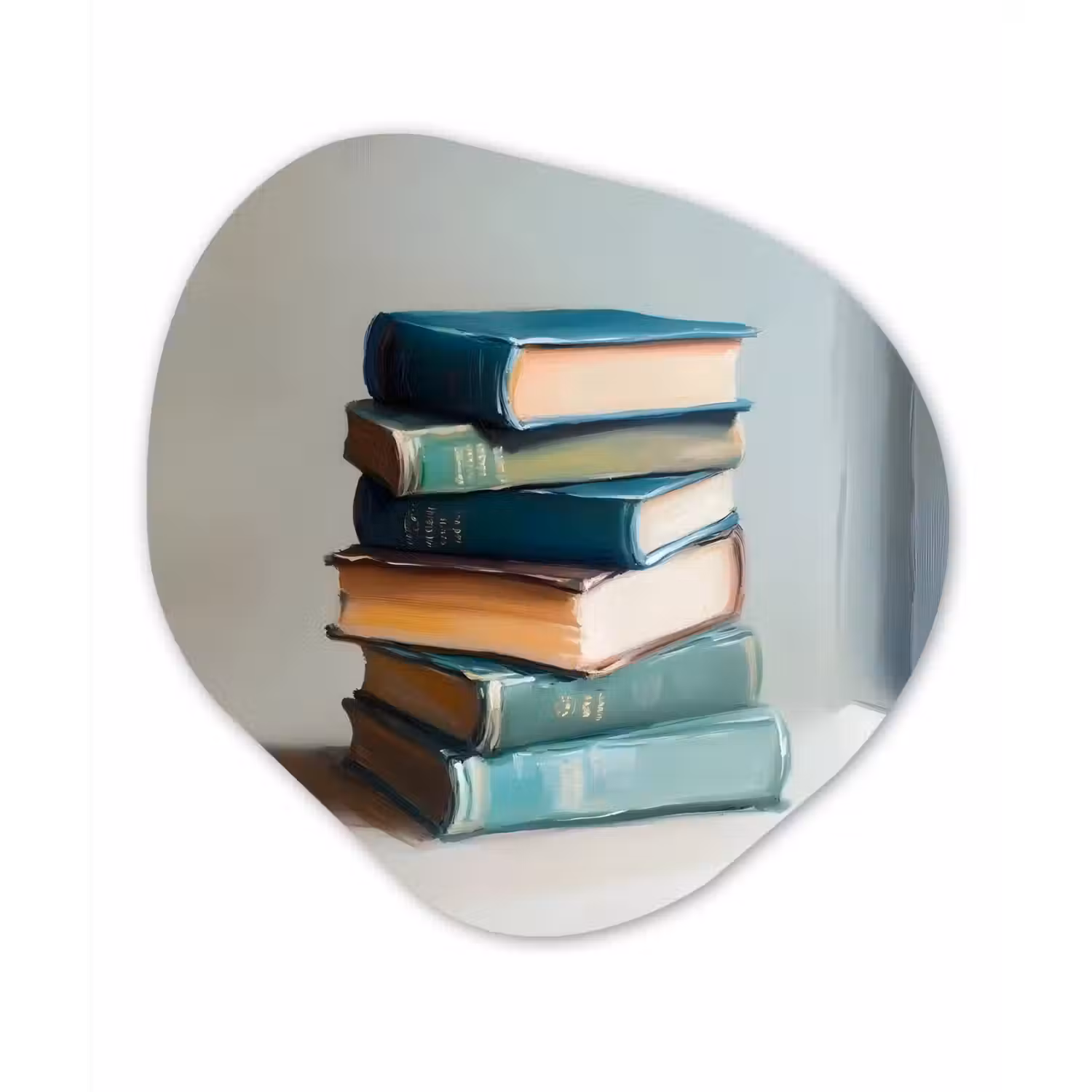 Stapel - Boeken - Groen - Daglicht Wandcirkel Organisch Plexiglas middel -3d