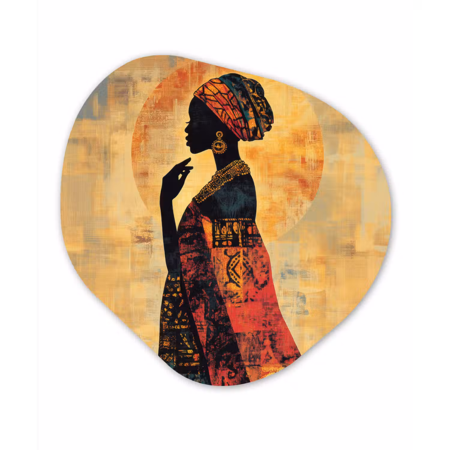 Vrouw - Silhouet - Patronen - Sierlijk Wandcirkel Organisch Plexiglas middel -3d