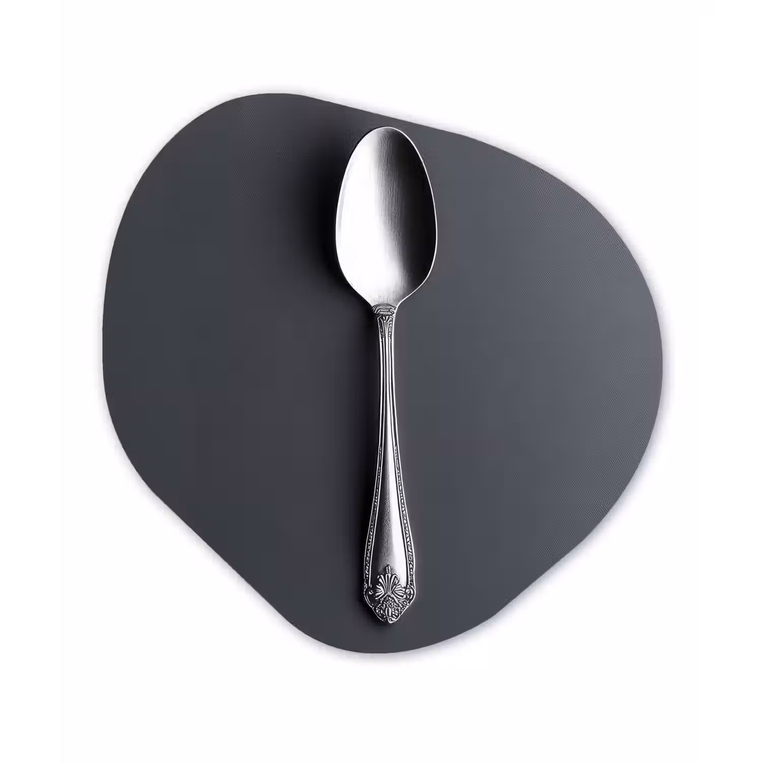 Zilver - Metaal - Lepel Wandcirkel Organisch Plexiglas middel -3d