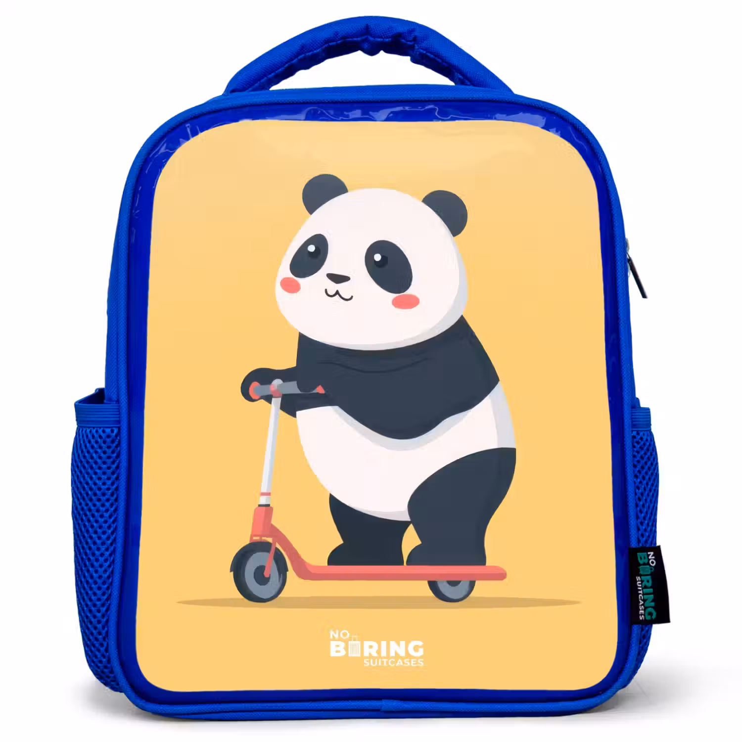 Panda - Step - Geel Kinderrugzak - Blauw middel -3d