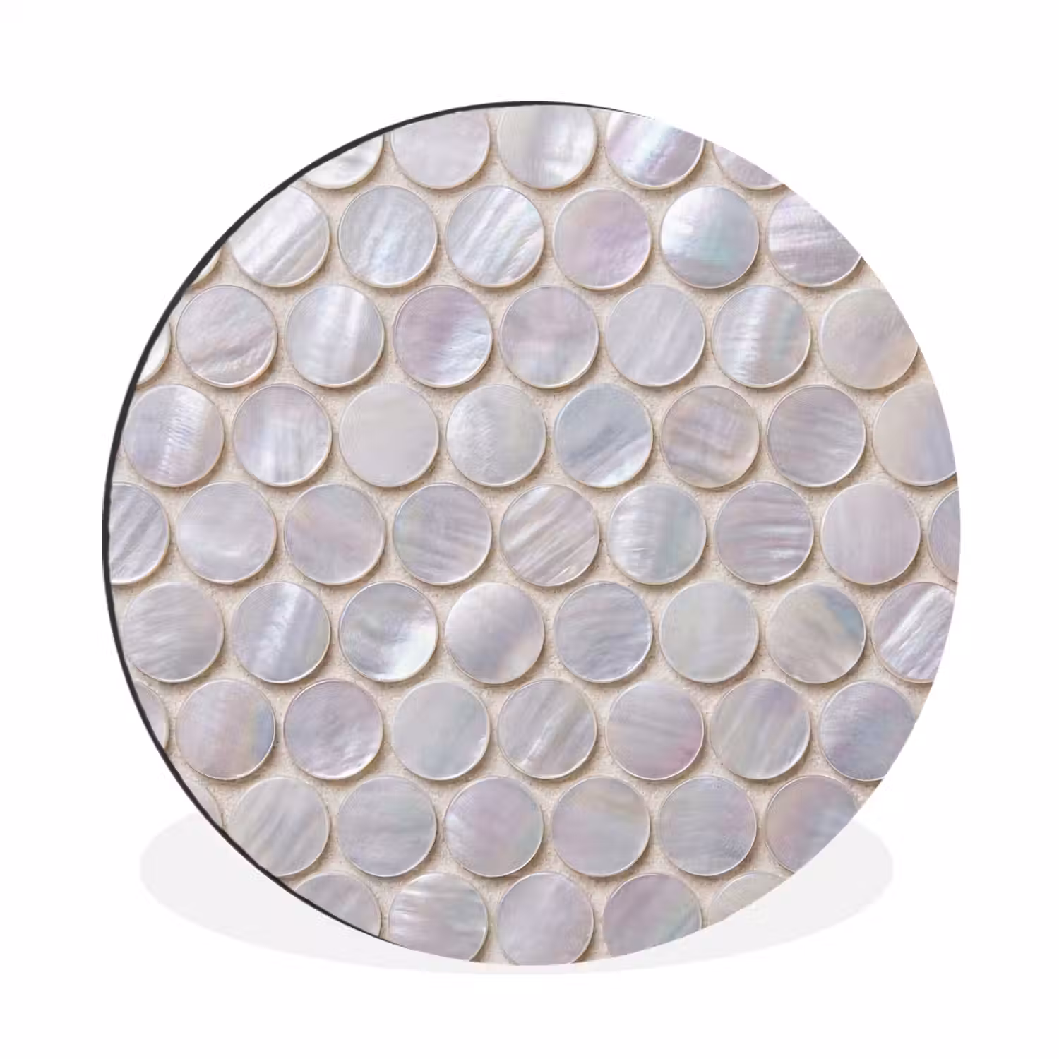 Patroon - Cirkels - Abstract - Modern - Wit Wandcirkel aluminium klein -3d