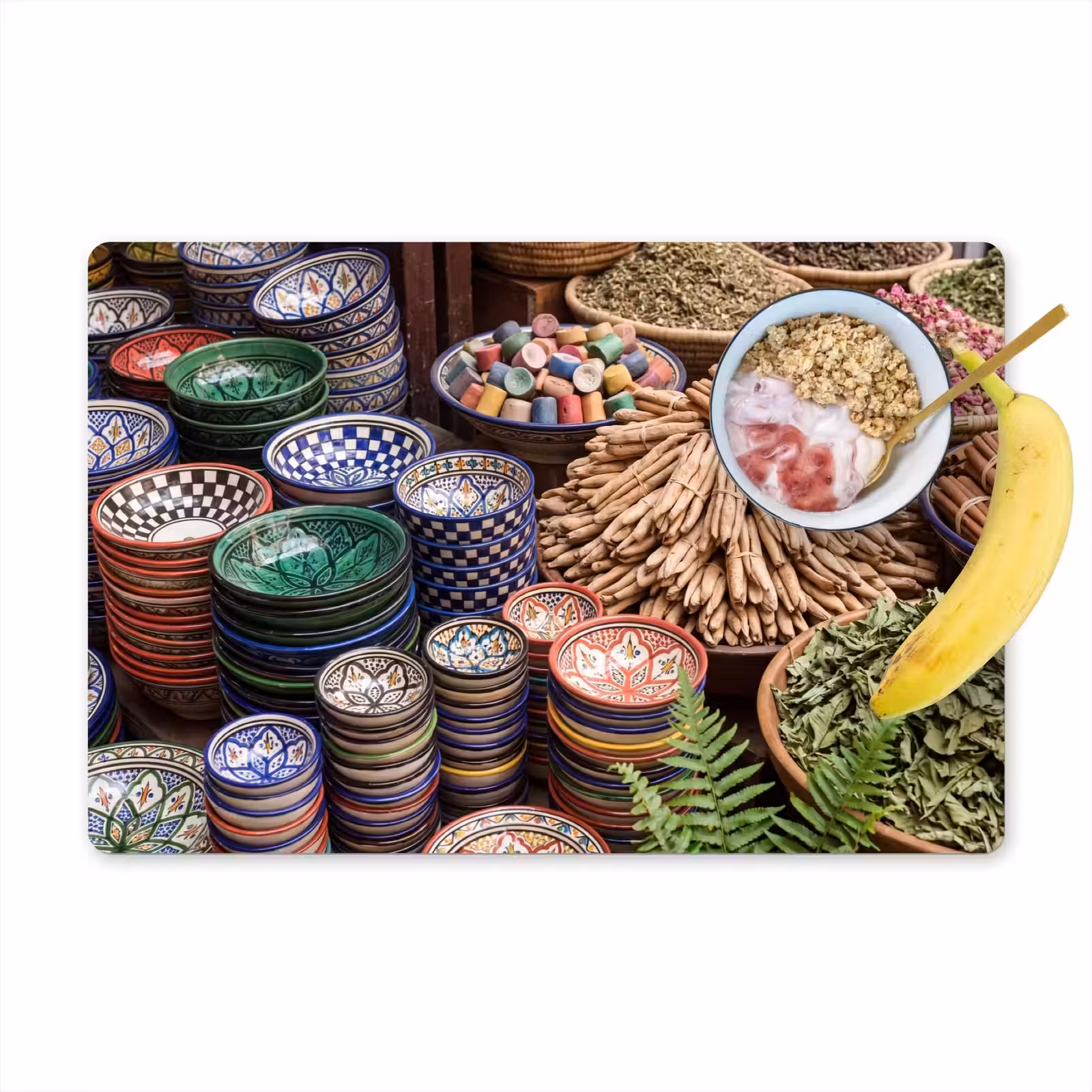 Placemat - 6 stuks - Aardewerk - Oosters - Kleurrijk - Aardewerk - Oosters - Kleurrijk Placemat vinyl groot