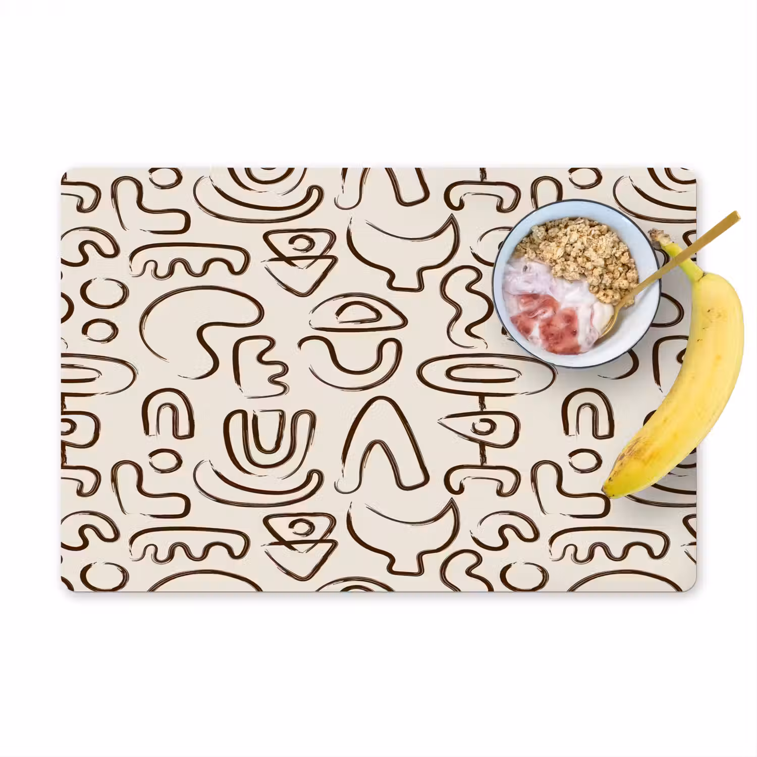 Abstract - Beige - Patroon - Donkerbruin Placemat vinyl groot 368 -zzzproduct_Kitchenyeah-website