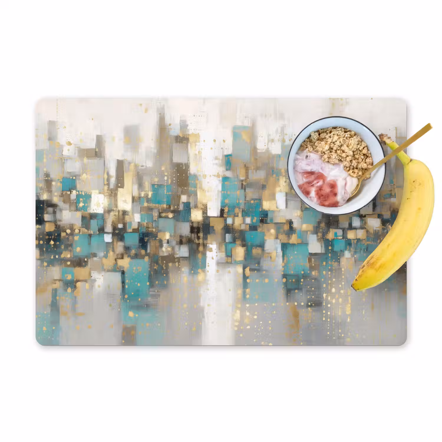 Abstract - Blokken - Goud - Skyline Placemat vinyl groot -zzzproduct_Kitchenyeah-website