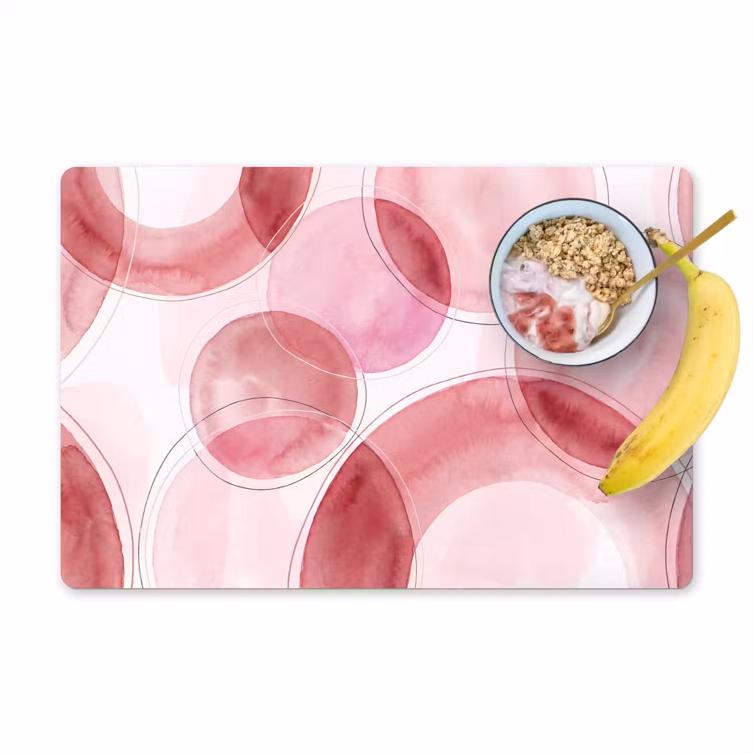 Abstract - Cirkels - Modern - Roze - Kunst Placemat vinyl groot -zzzproduct_Kitchenyeah-website