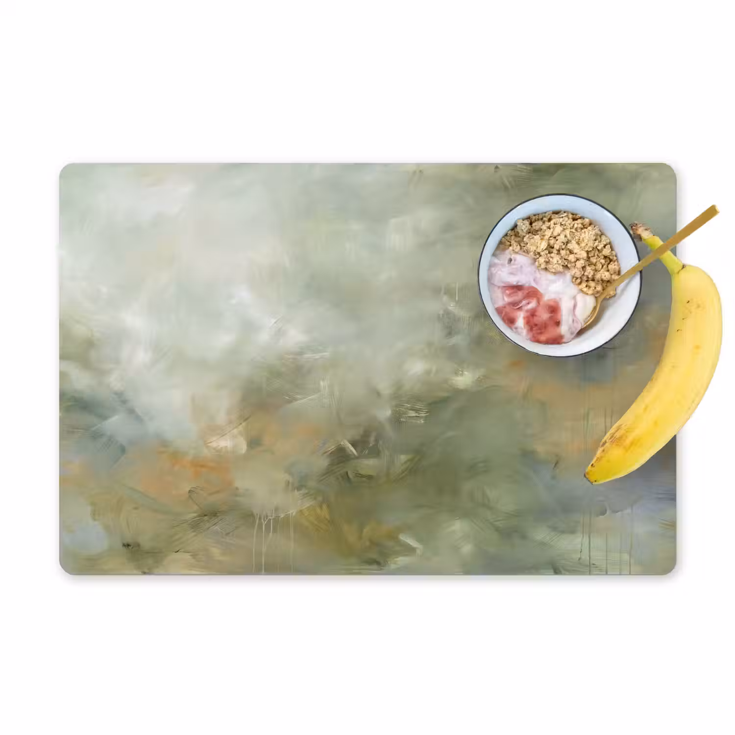 Abstract - Groen - Beige - Modern - Kunst Placemat vinyl groot -zzzproduct_Kitchenyeah-website