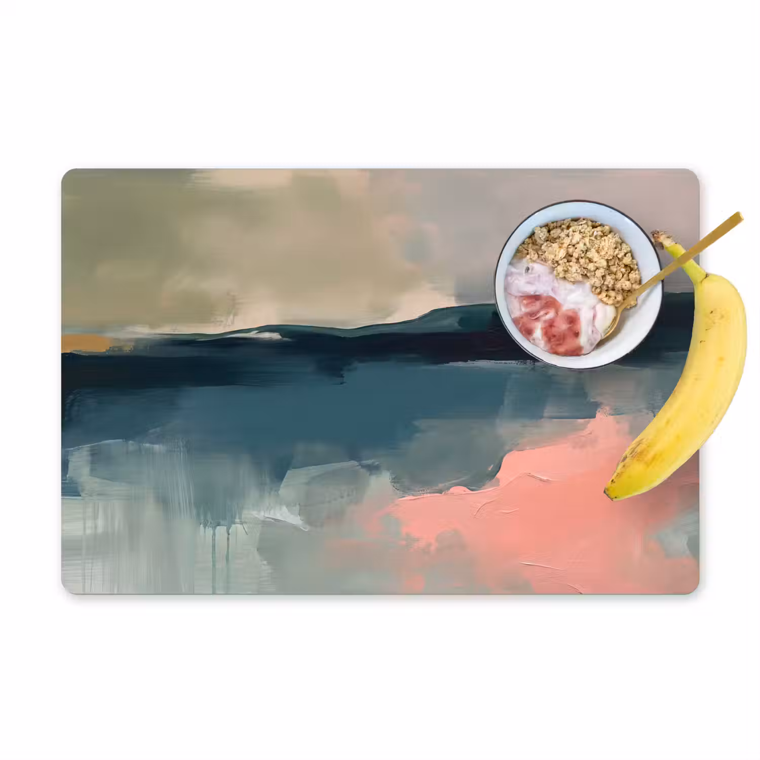 Abstract - Landschap - Kunst - Modern - Groen - Blauw Placemat vinyl groot -zzzproduct_Kitchenyeah-website