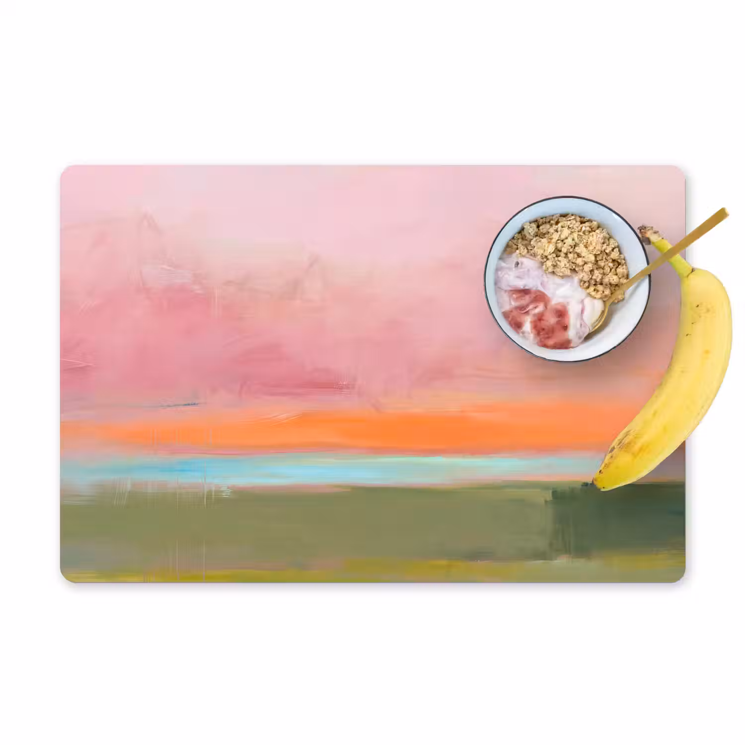Abstract - Landschap - Modern - Roze - Oranje Placemat vinyl groot -zzzproduct_Kitchenyeah-website