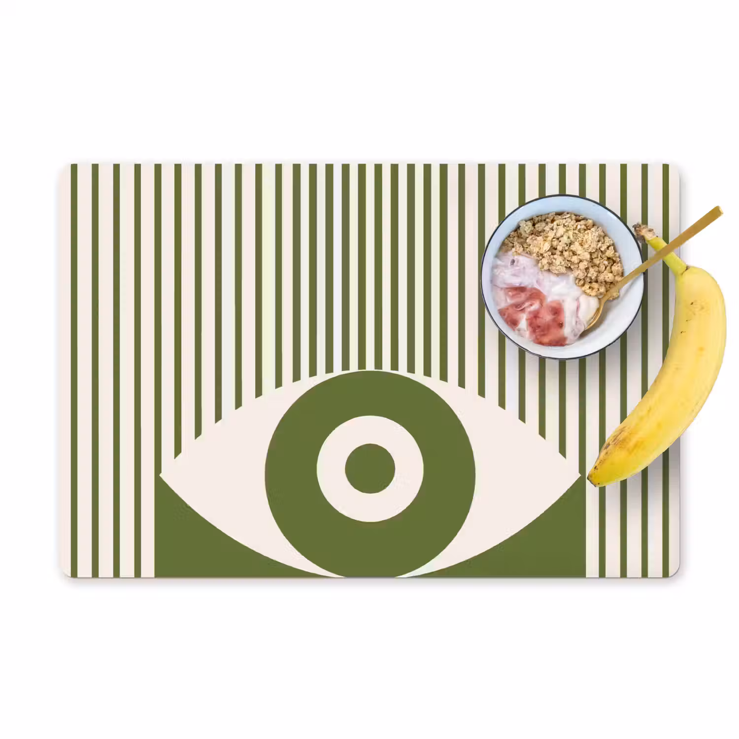Abstract - Oog - Strepen - Modern - Groen Placemat vinyl groot -zzzproduct_Kitchenyeah-website