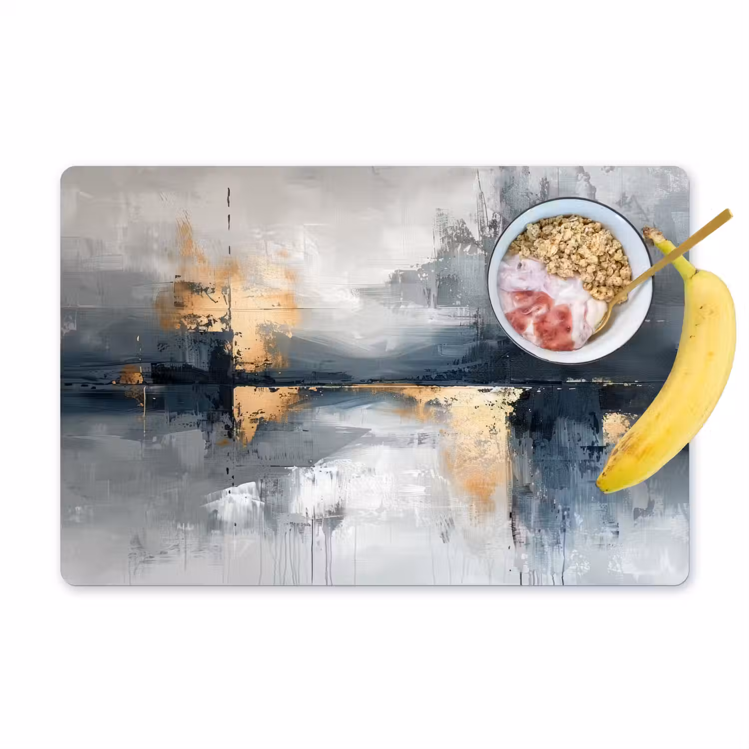 Abstract - Verf - Kunst - Goud Placemat vinyl groot -zzzproduct_Kitchenyeah-website
