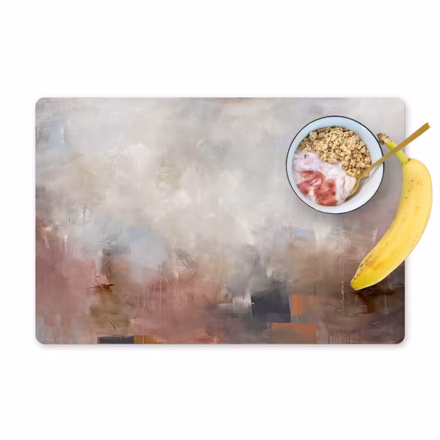 Abstract - Vloeiend - Kunst - Modern - Beige Placemat vinyl groot -zzzproduct_Kitchenyeah-website