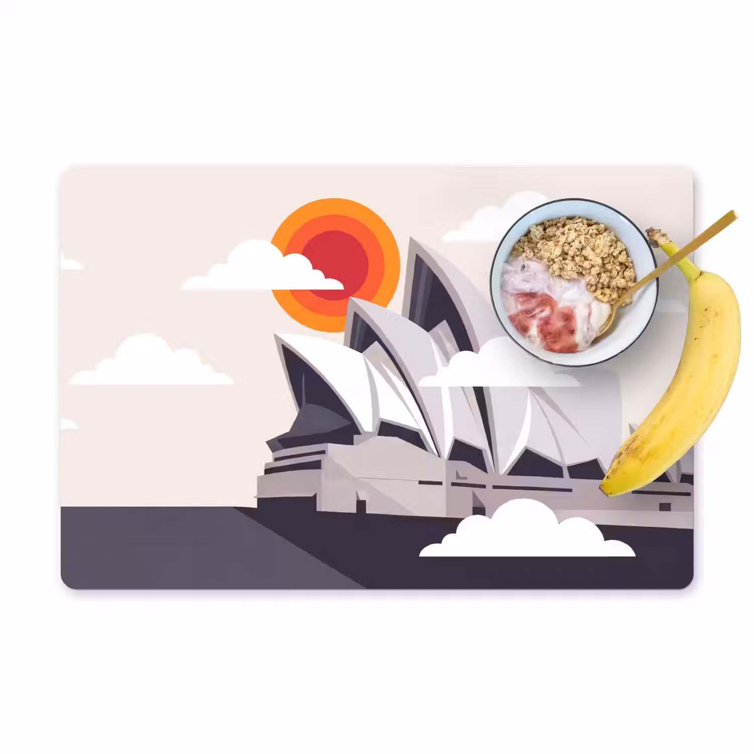 Architectuur - Stadsgezicht - Modern - Grijs - Oranje Placemat vinyl groot -zzzproduct_Kitchenyeah-website