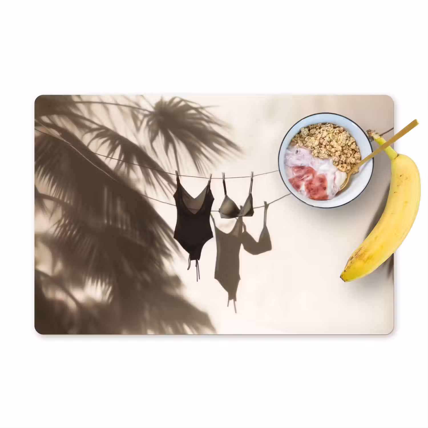 Badkleding - Palmbomen - Schaduw - Tropisch Placemat vinyl groot -zzzproduct_Kitchenyeah-website