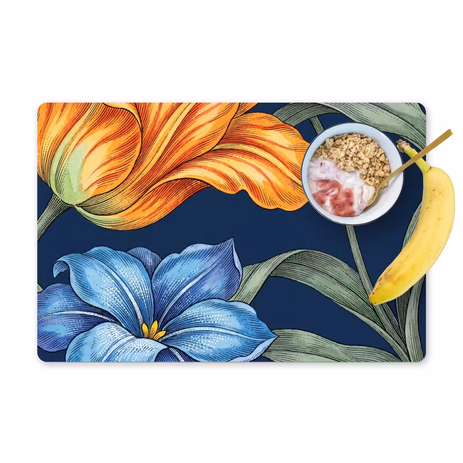 Placemat - 6 stuks - Bloemen - Botanisch - Patroon - Bloemen - Botanisch - Patroon Placemat vinyl groot