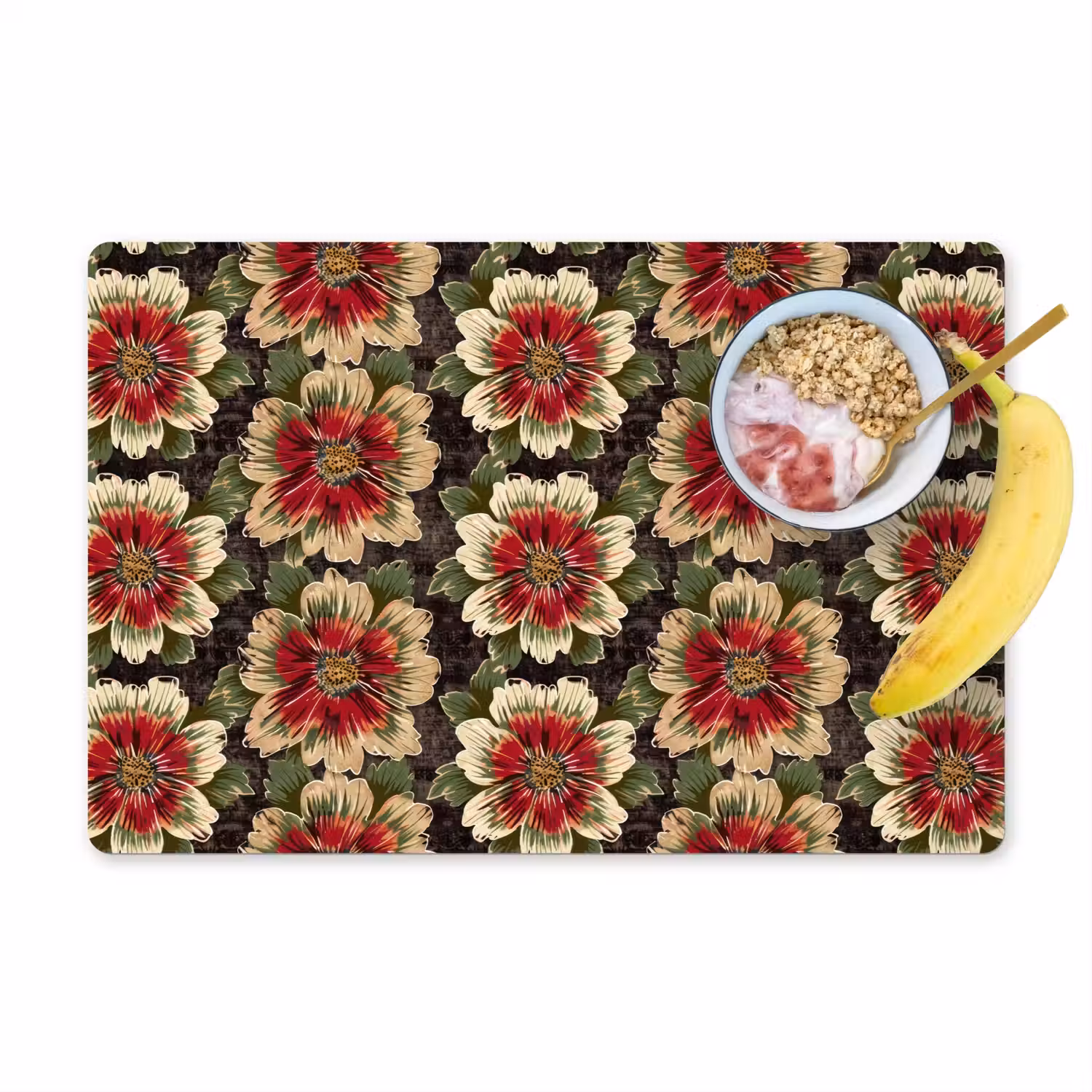 Bloemen - Klassiek - Patroon - Rood Placemat vinyl groot 368 -zzzproduct_Kitchenyeah-website