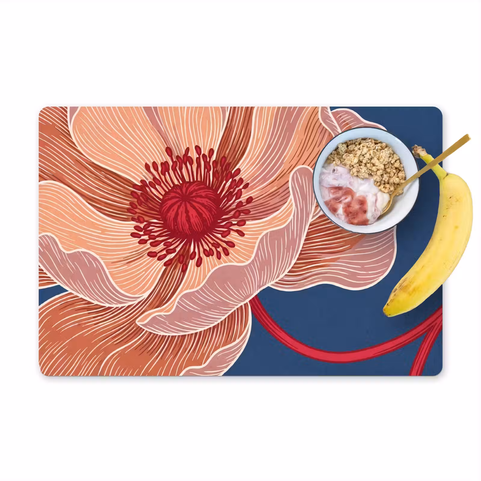 Placemat - 6 stuks - Bloemen - Modern - Abstract - Bloemen - Modern - Abstract Placemat vinyl groot