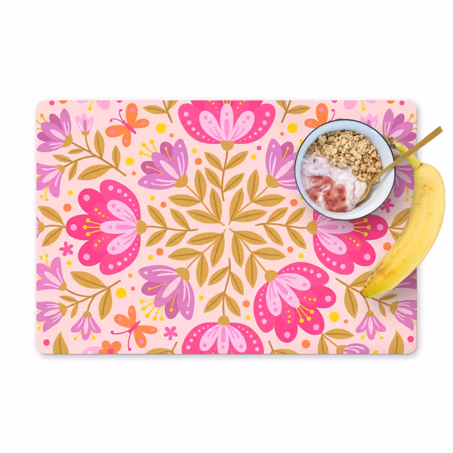 Bloemen - Patroon - Natuur - Abstract - Roze Placemat vinyl groot -zzzproduct_Kitchenyeah-website