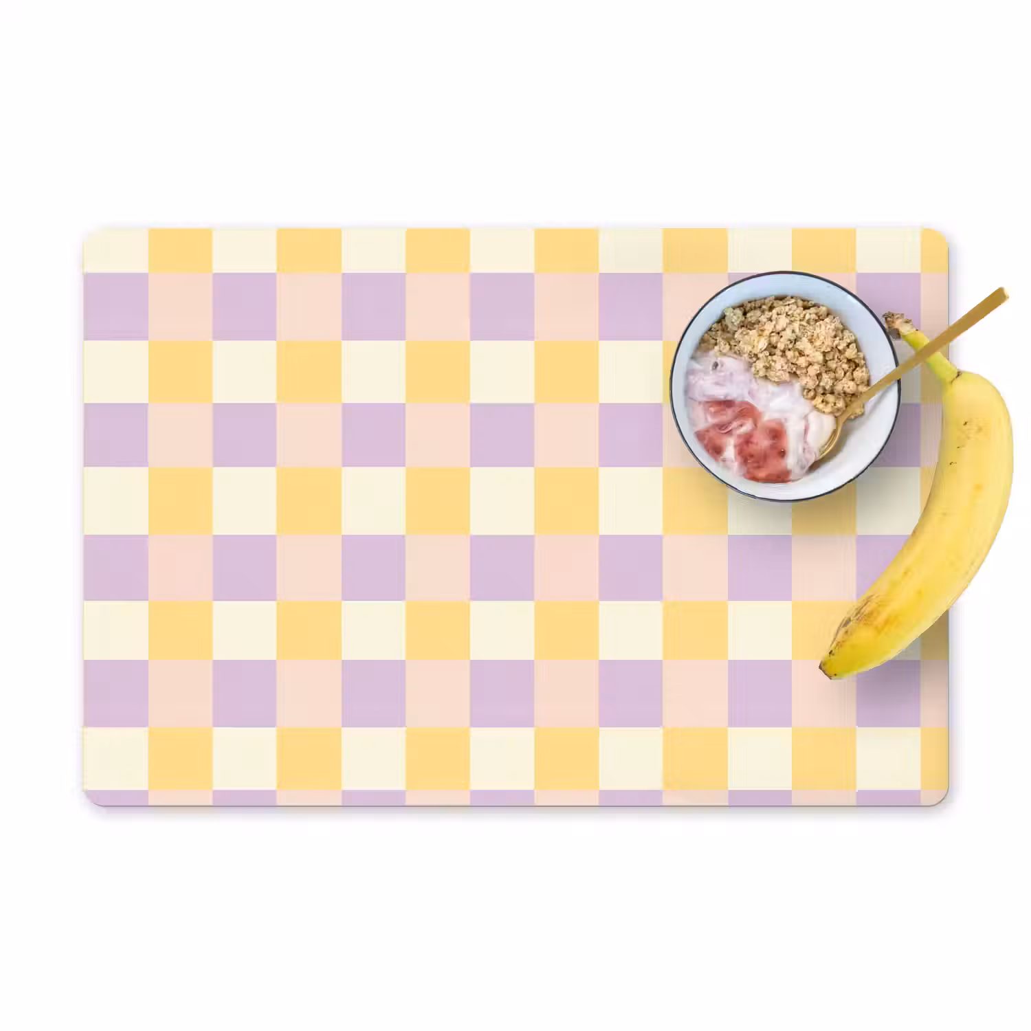 Blokjes - Lila - Geel Placemat vinyl groot 368 -zzzproduct_Kitchenyeah-website