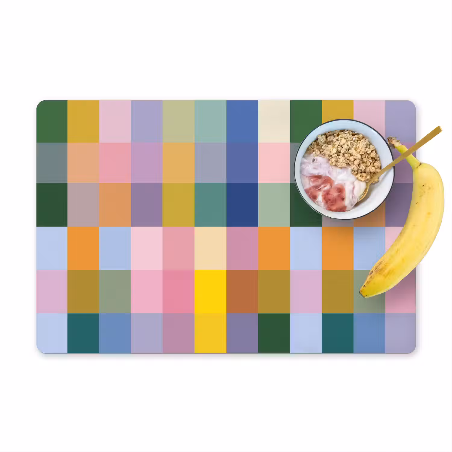 Blokken - Vierkant - Patroon - Gekleurd Placemat vinyl groot -zzzproduct_Kitchenyeah-website