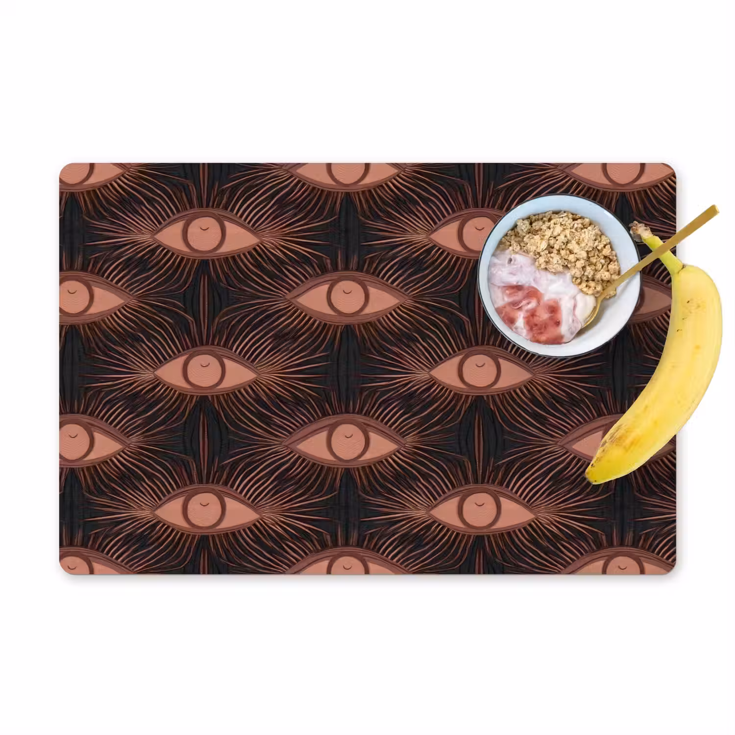 Boheems - Oog - Bruin Placemat vinyl groot 368 -zzzproduct_Kitchenyeah-website