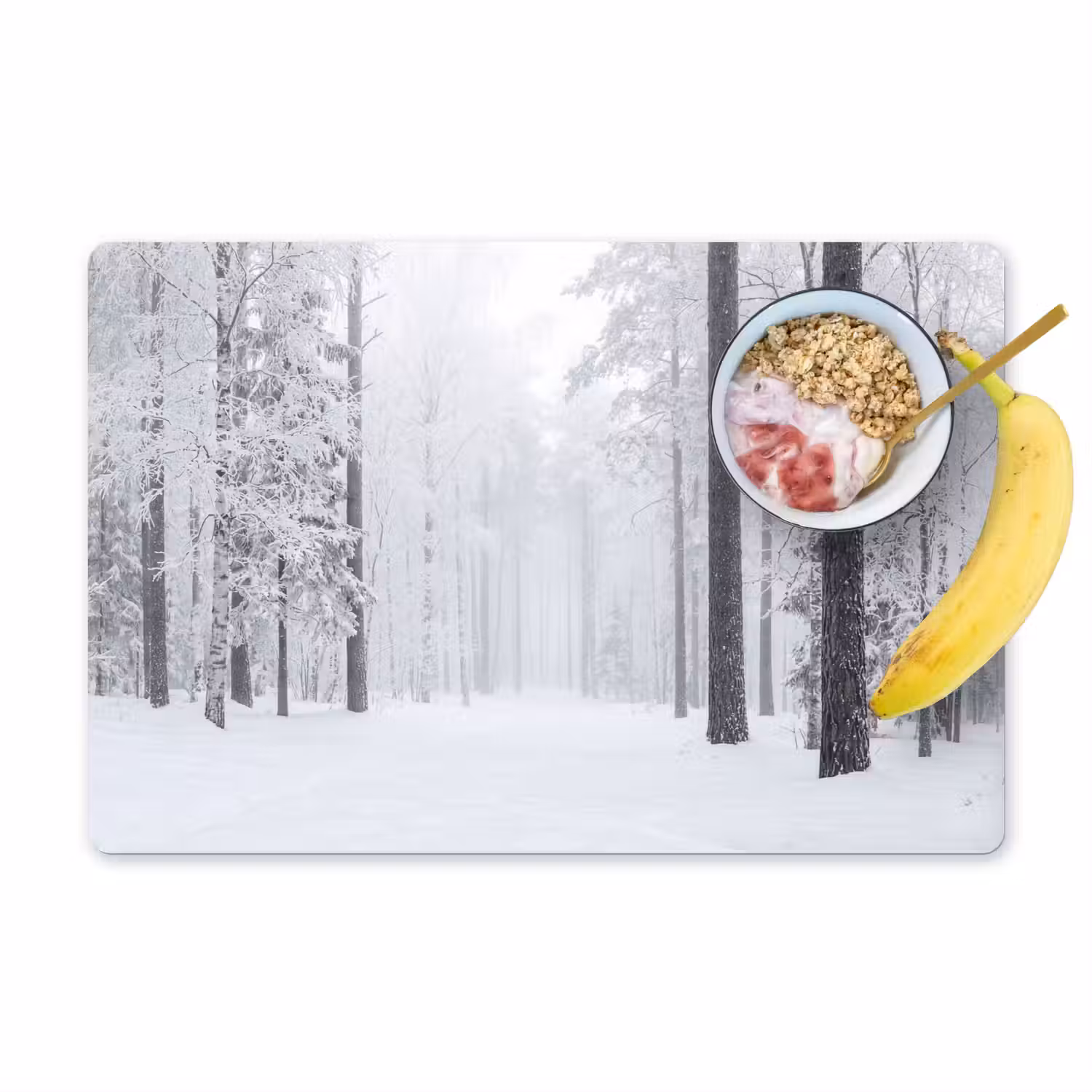 Bos - Sneeuw - Pad - Winter - Stilte Placemat vinyl groot -zzzproduct_Kitchenyeah-website