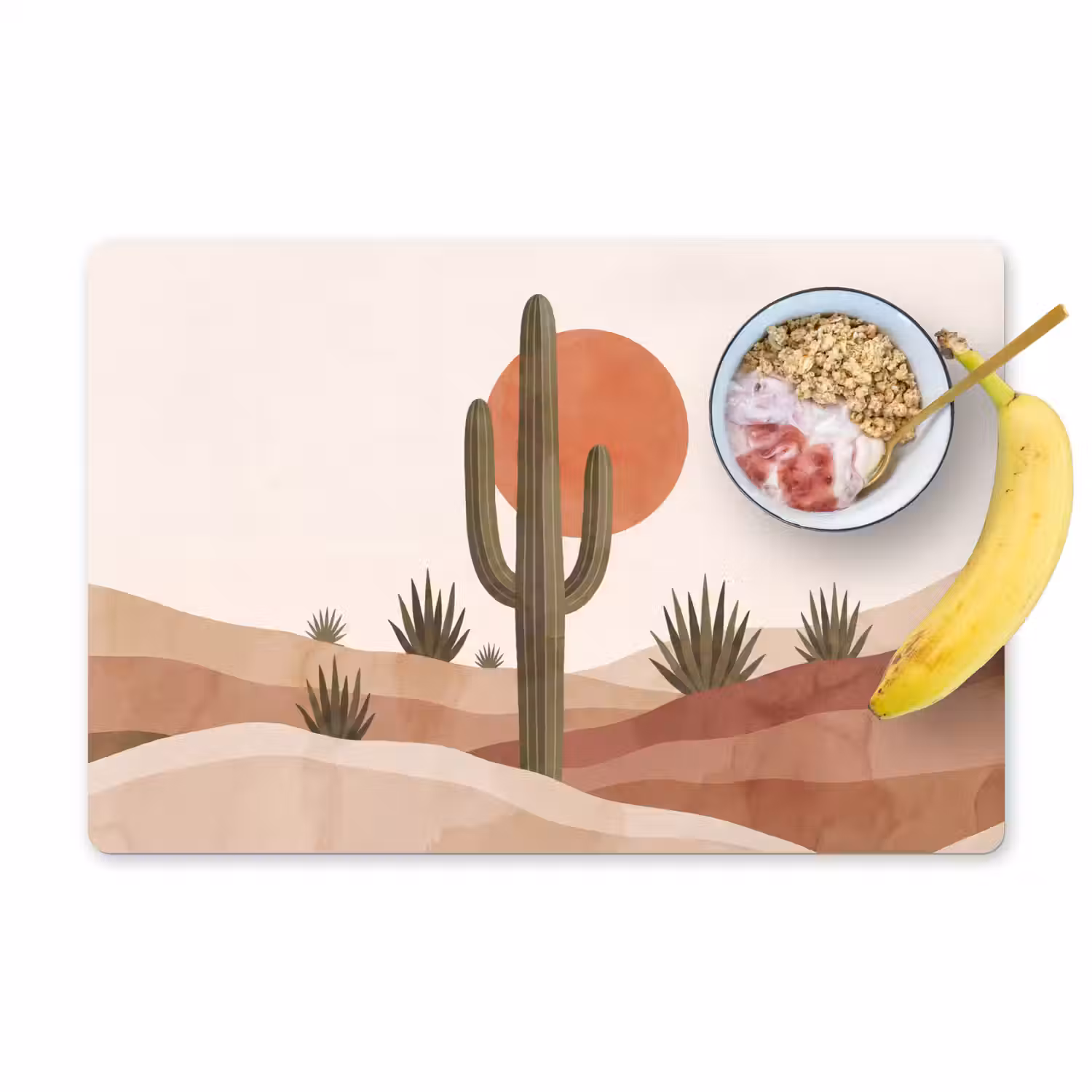 Cactus - Duinen - Modern - Landschap - Groen Placemat vinyl groot -zzzproduct_Kitchenyeah-website