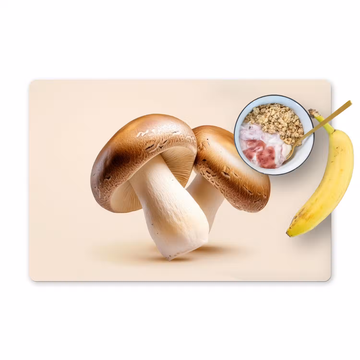 Champignons - Zacht - Beige Placemat vinyl groot -zzzproduct_Kitchenyeah-website