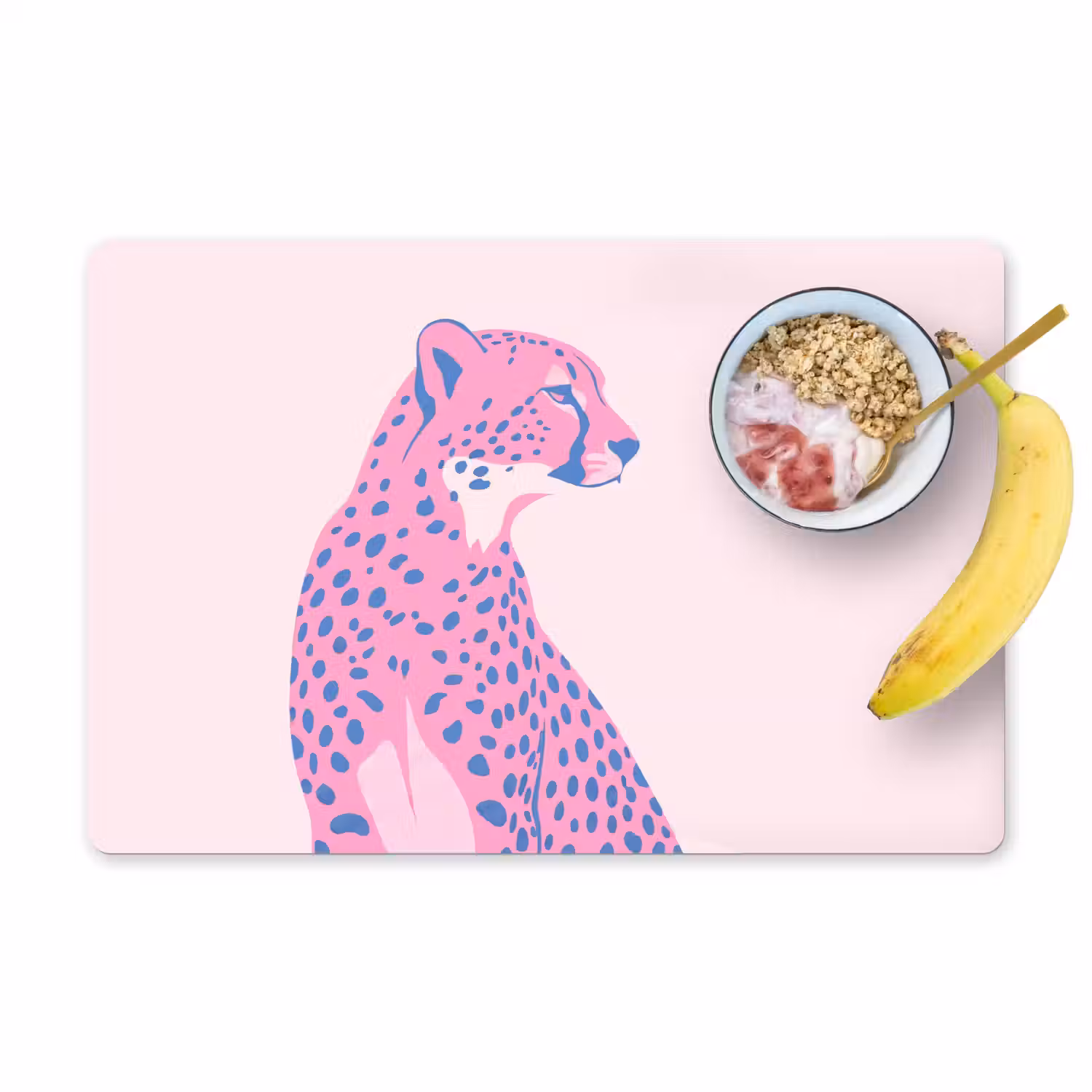 Dieren - Profiel - Abstract - Roze - Blauw Placemat vinyl groot -zzzproduct_Kitchenyeah-website
