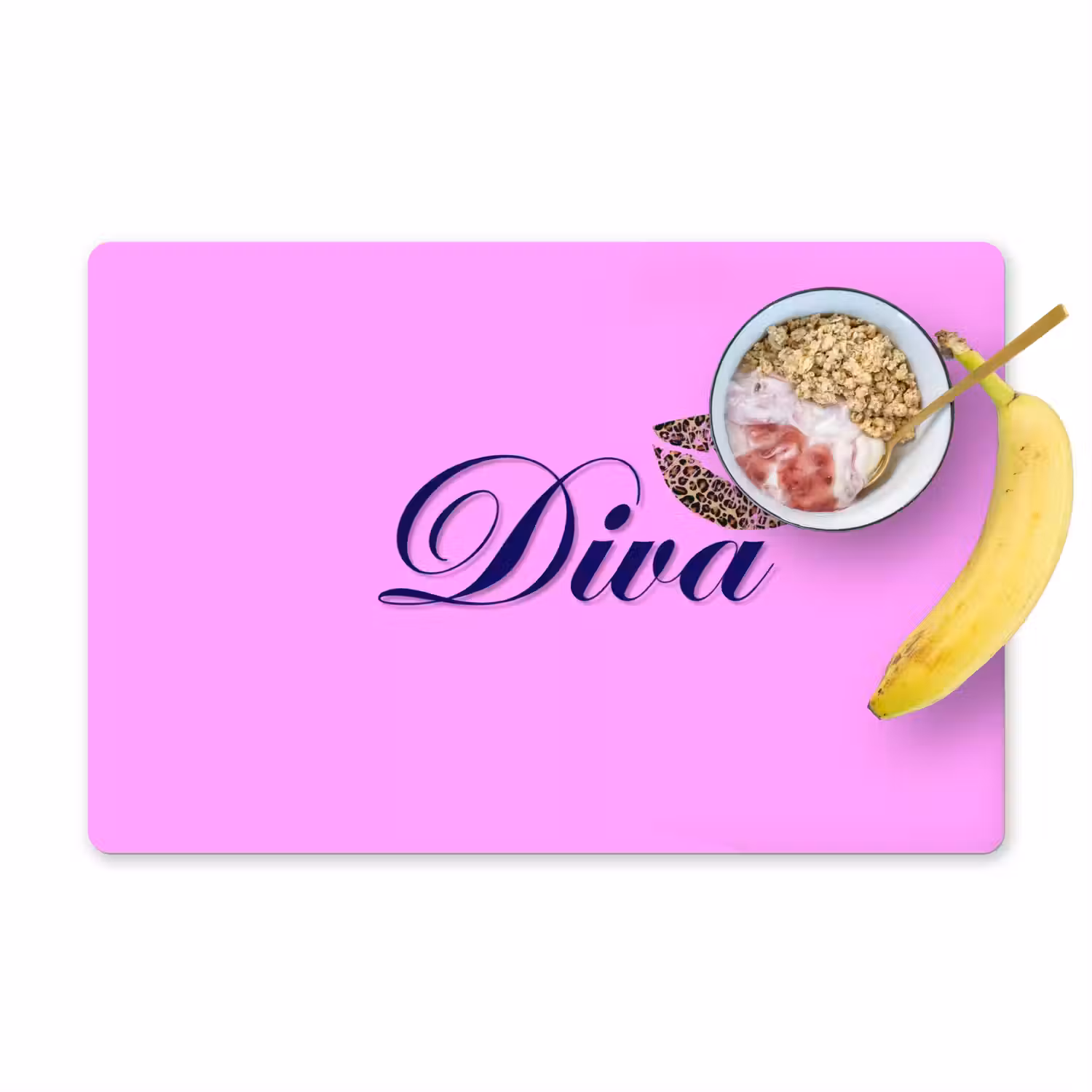 Diva - Lip - Panterprint - Roze Placemat vinyl groot -zzzproduct_Kitchenyeah-website