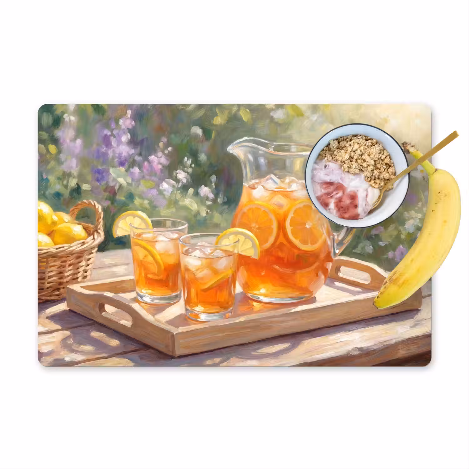Drank - Citroen - Zomer - Tuin - Geel Placemat vinyl groot -zzzproduct_Kitchenyeah-website