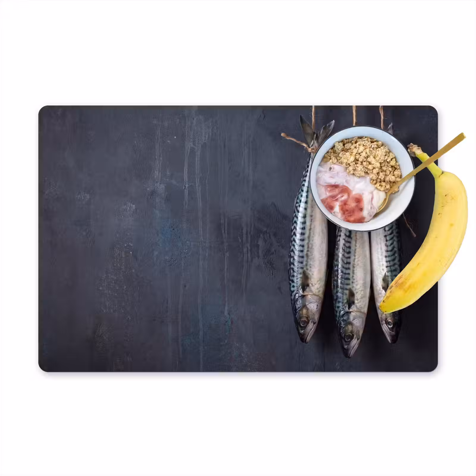 Placemat - 6 stuks - Drie vissen - Touw - Drie vissen - Touw Placemat vinyl groot