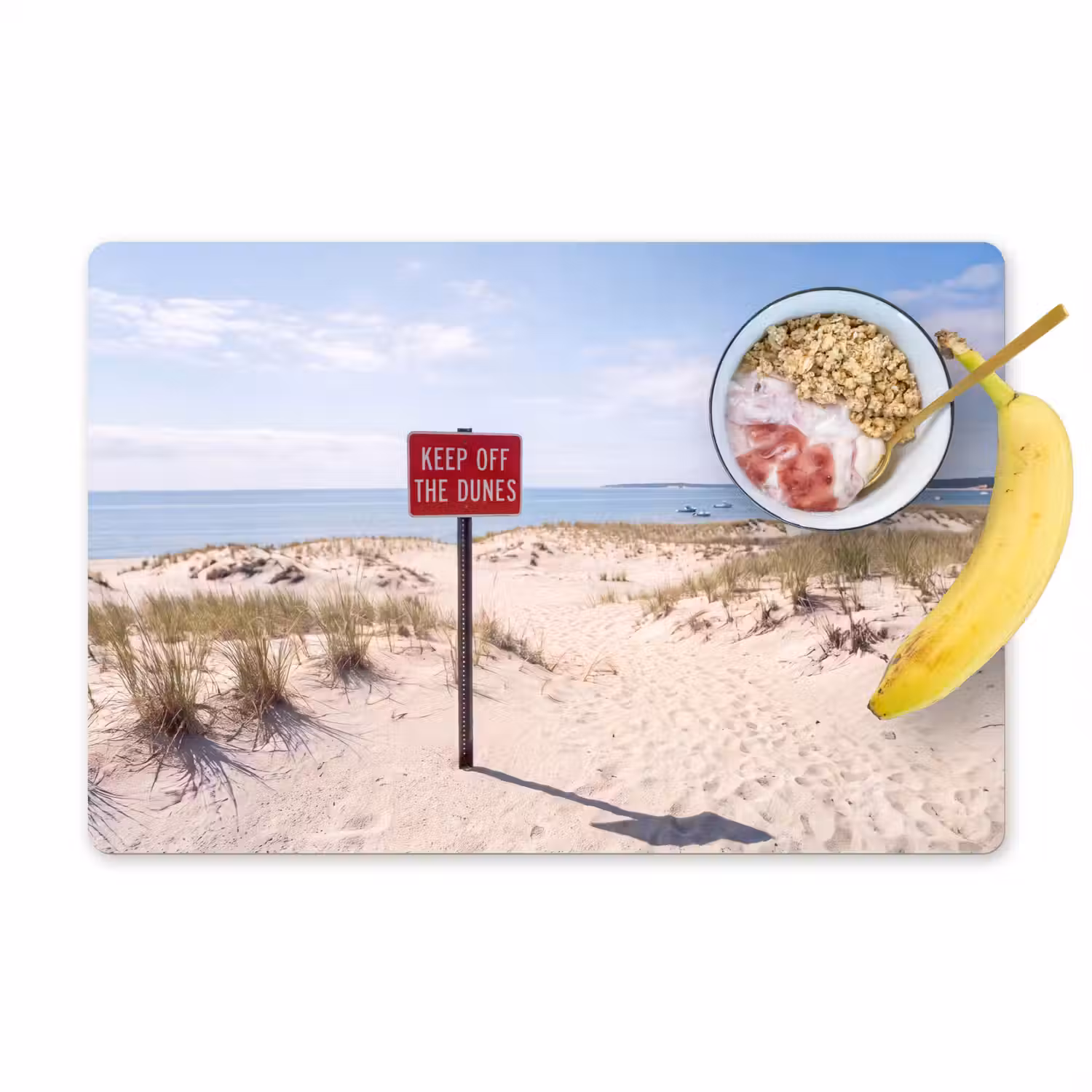 Duin - Bord - Kust - Landschap - Rood Placemat vinyl groot -zzzproduct_Kitchenyeah-website