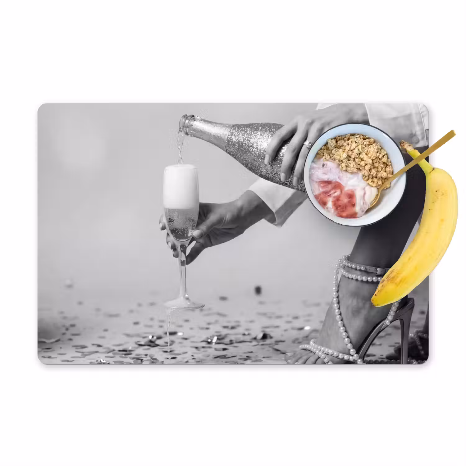 Feestelijk - Champagne - Discobal Placemat vinyl groot -zzzproduct_Kitchenyeah-website