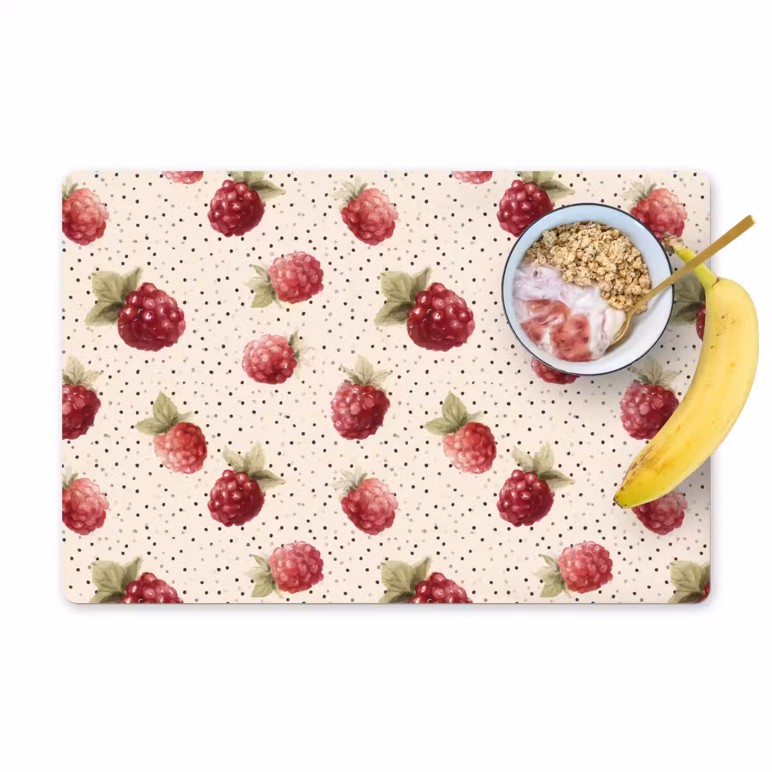 Framboos - Stippen - Rood Placemat vinyl groot 368 -zzzproduct_Kitchenyeah-website