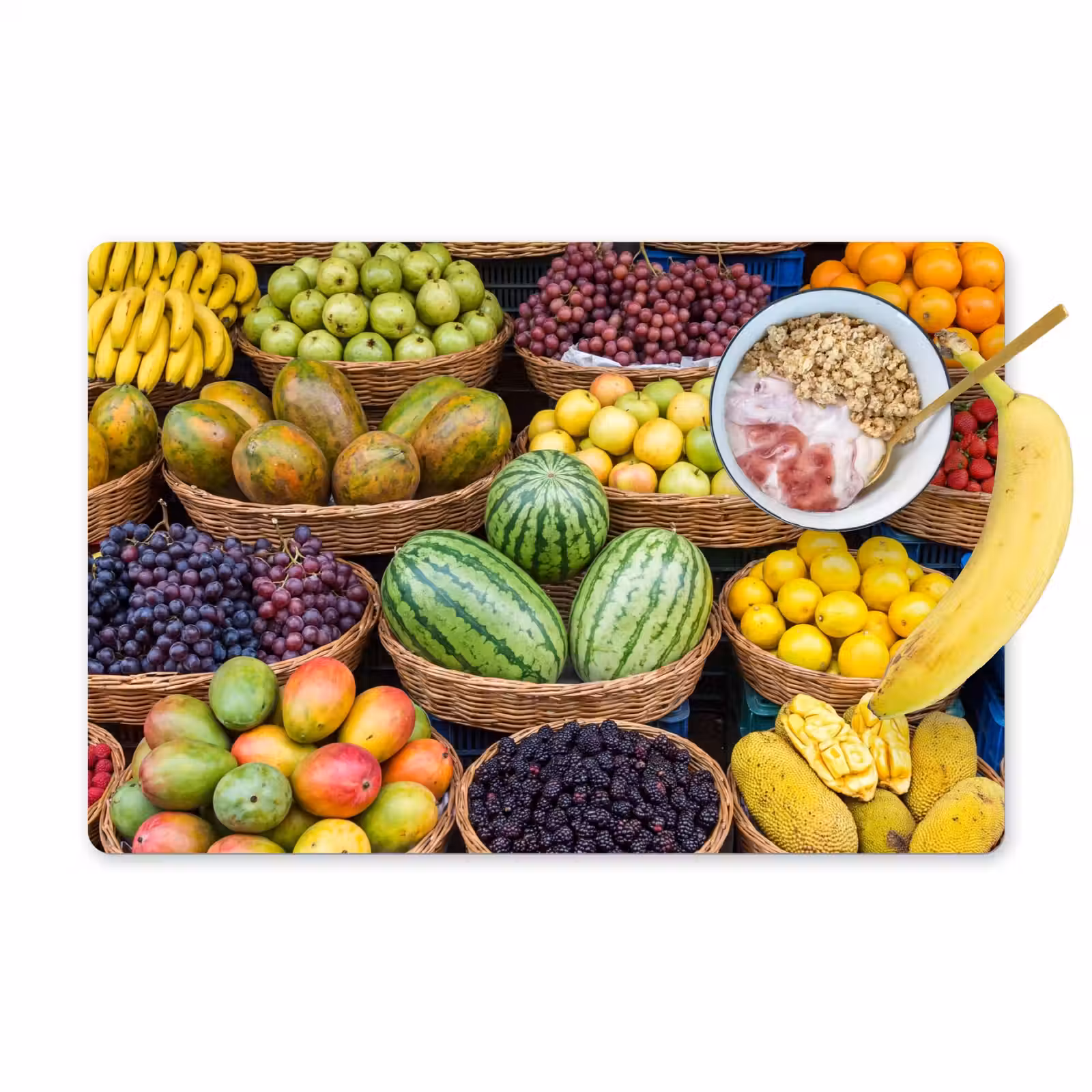 Placemat - 6 stuks - Fruit - Markt - Kleurrijk - Fruit - Markt - Kleurrijk Placemat vinyl groot