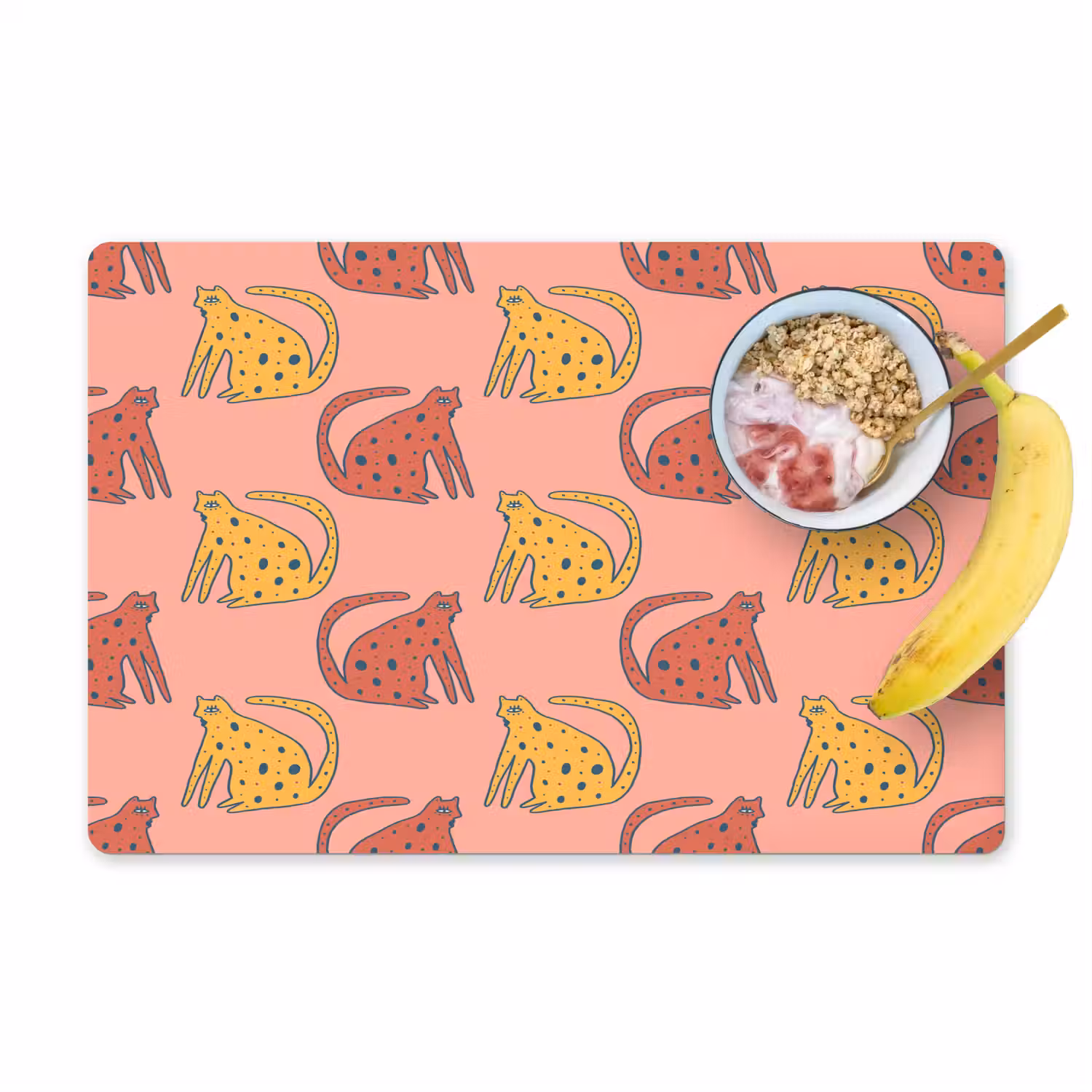Gestipt - Katten - Zalmroze Placemat vinyl groot 368 -zzzproduct_Kitchenyeah-website